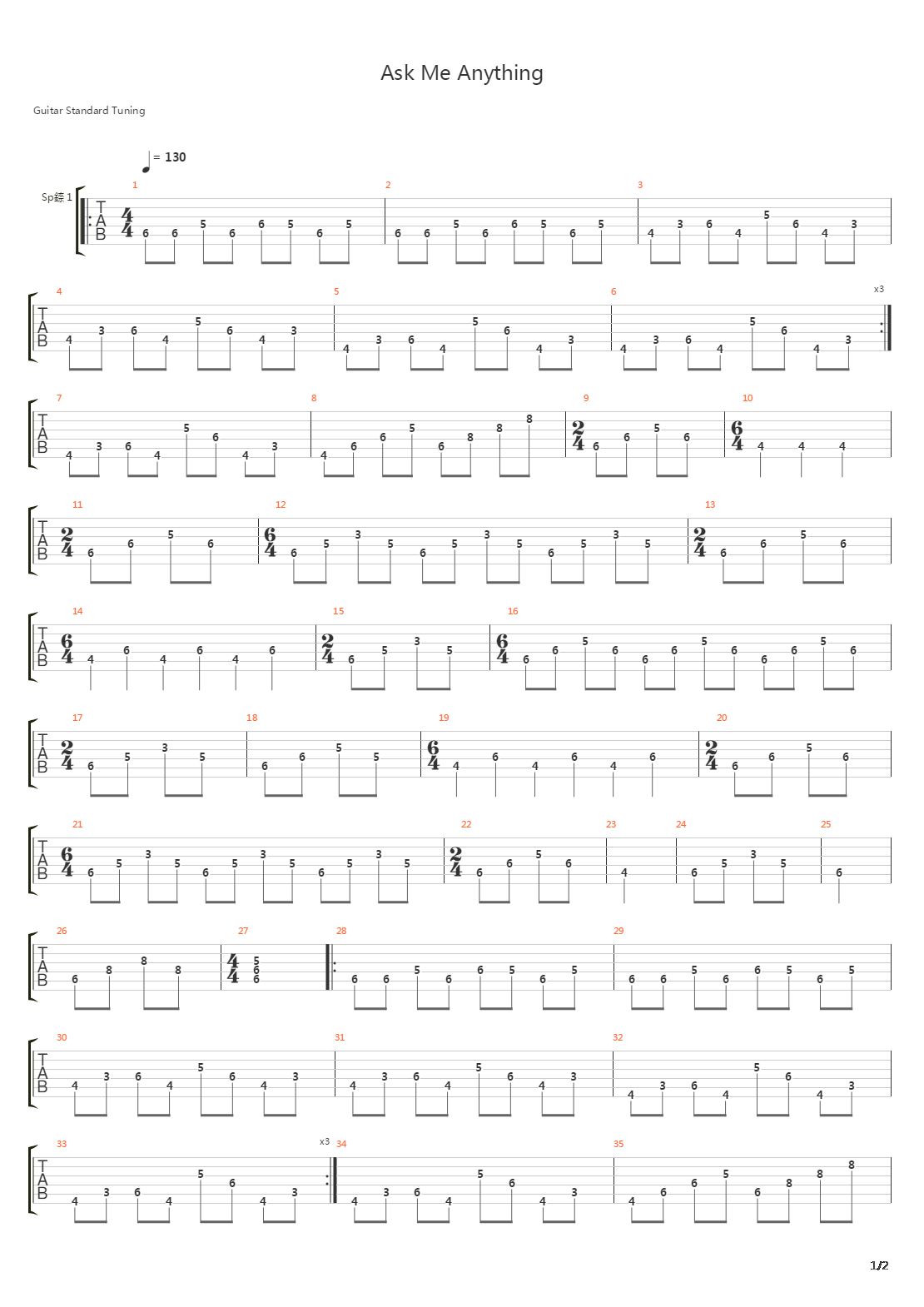 Ask Me Anything吉他谱