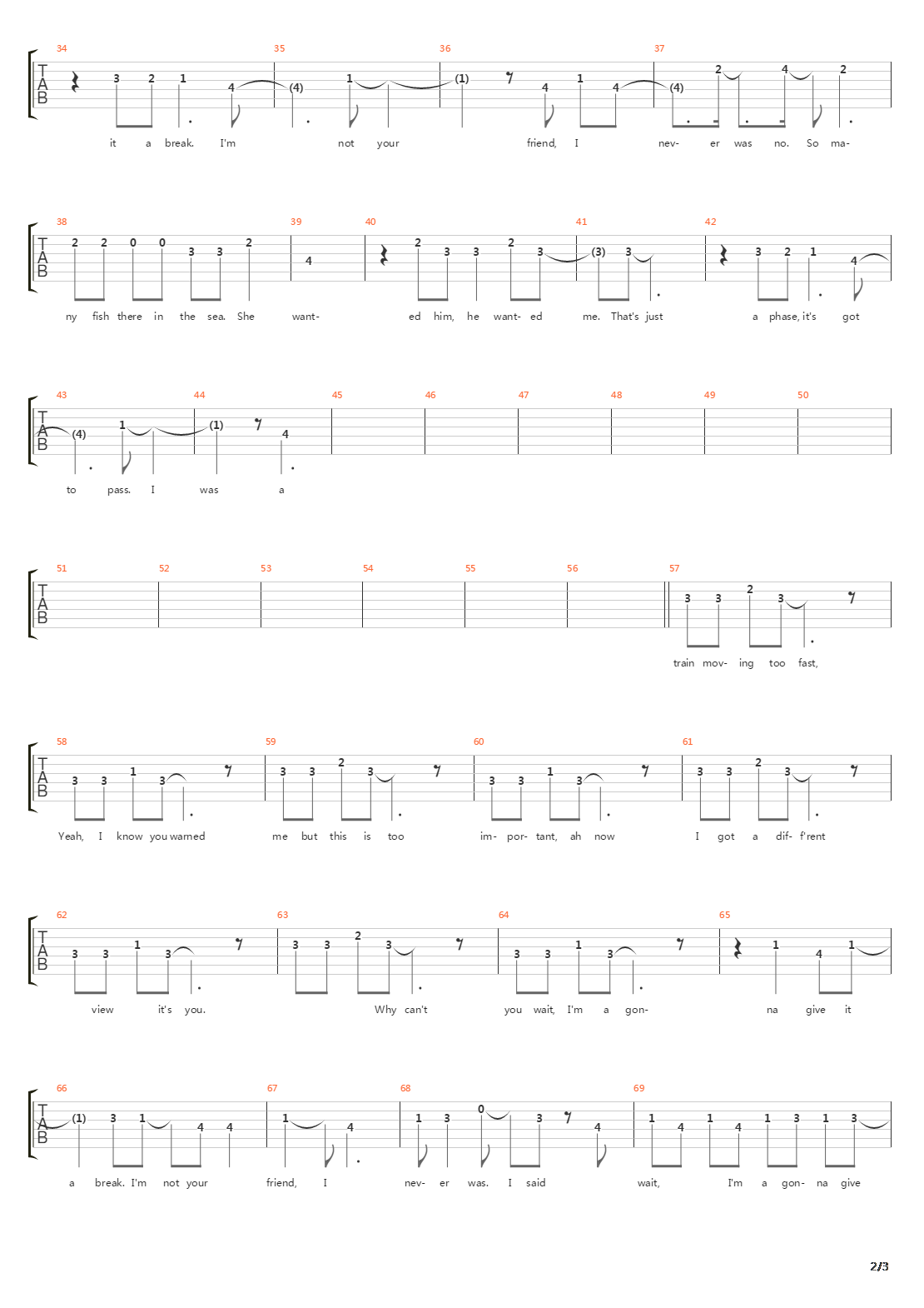 Automatic Stop吉他谱