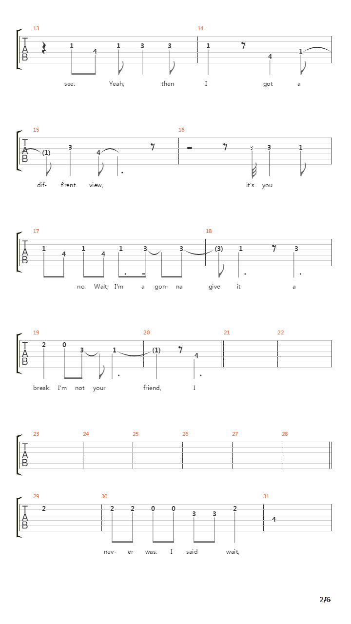 Automatic Stop吉他谱