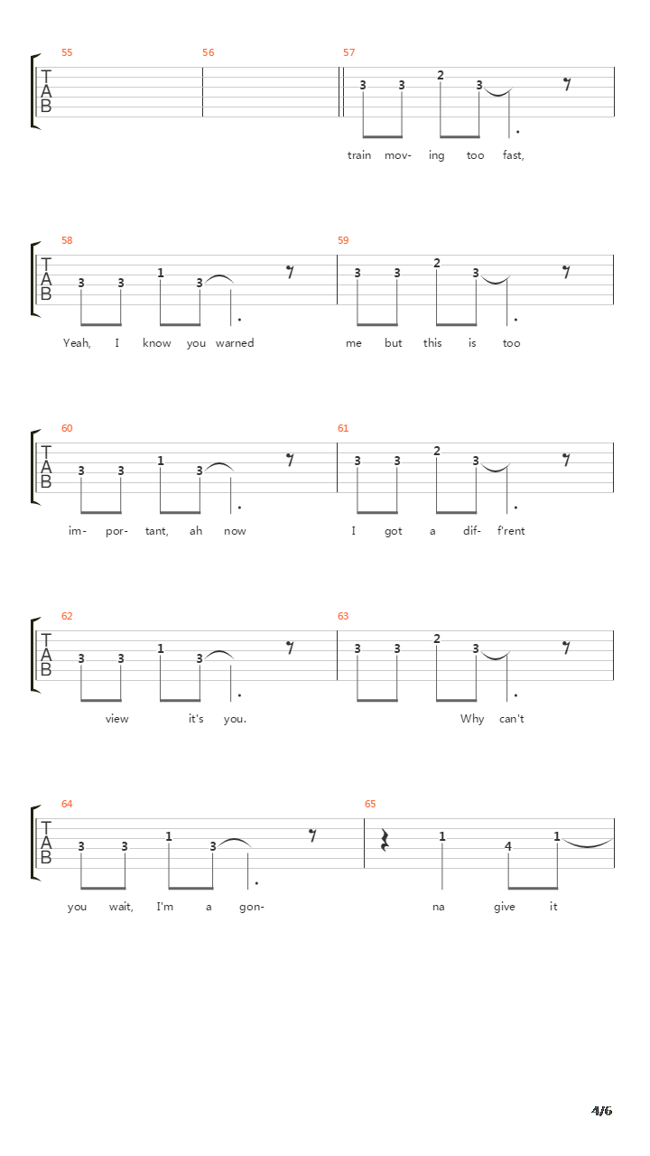 Automatic Stop吉他谱