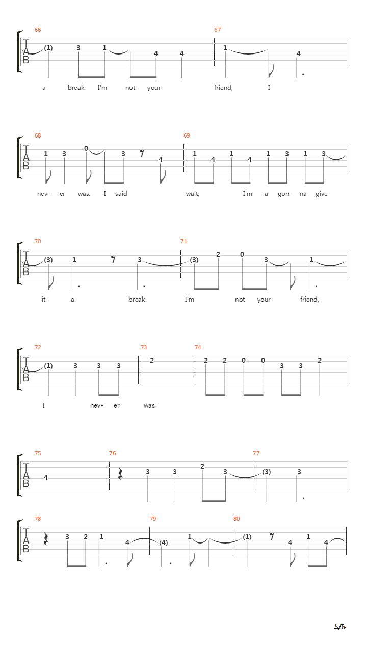 Automatic Stop吉他谱