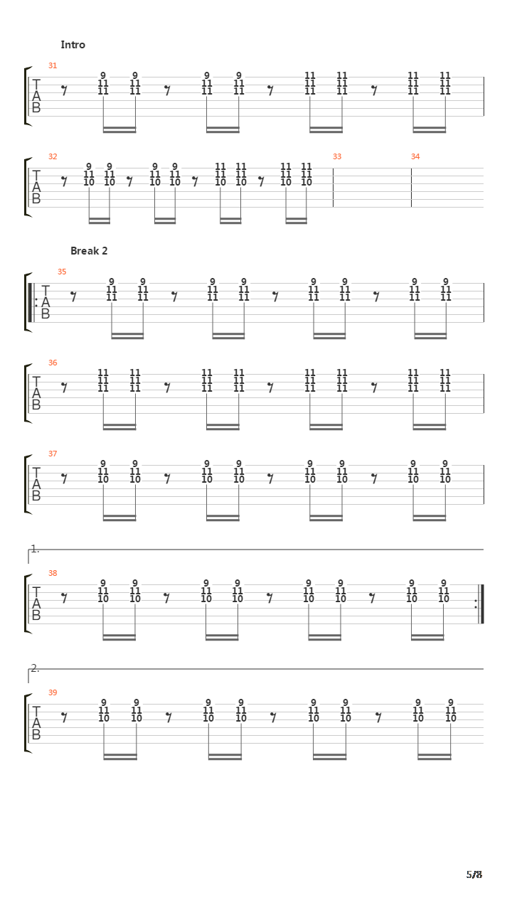 Automatic Stop吉他谱