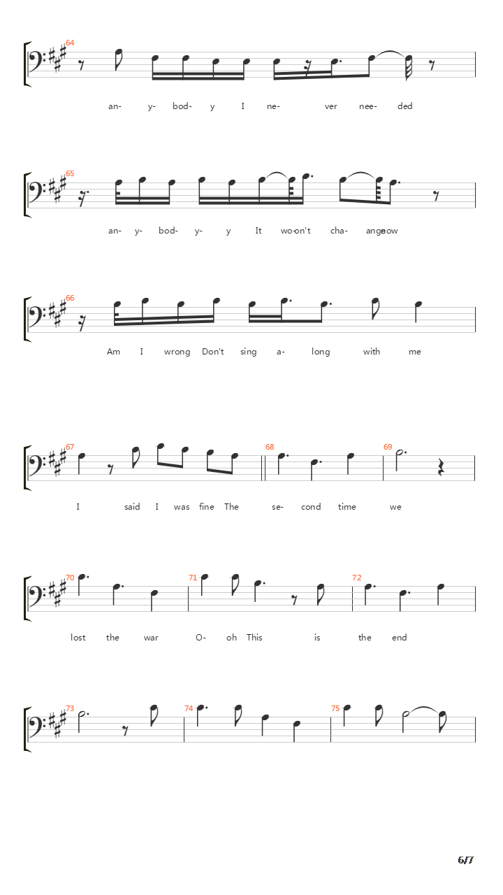 Between Love And Hate吉他谱