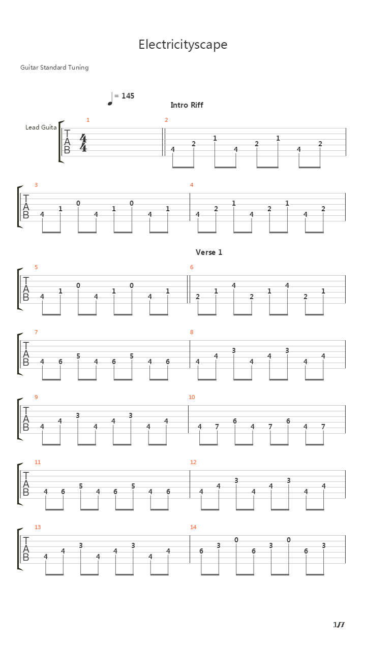 Electricityscape吉他谱