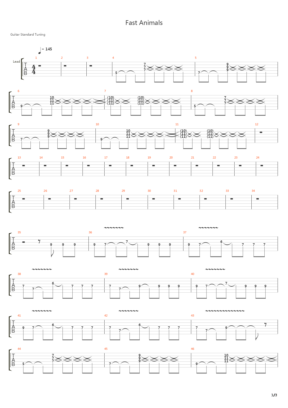 Fast Animals吉他谱