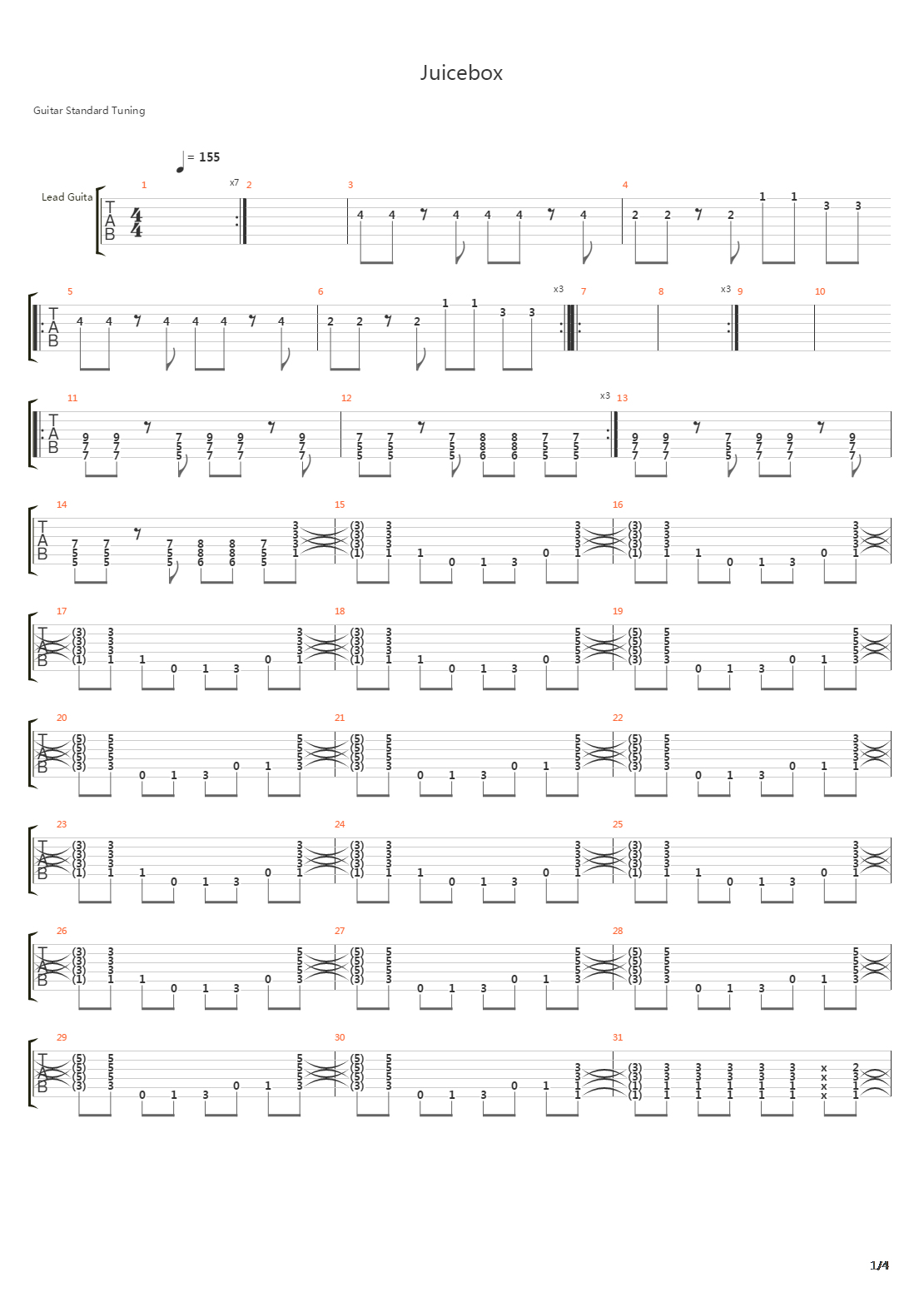 Juice Box吉他谱