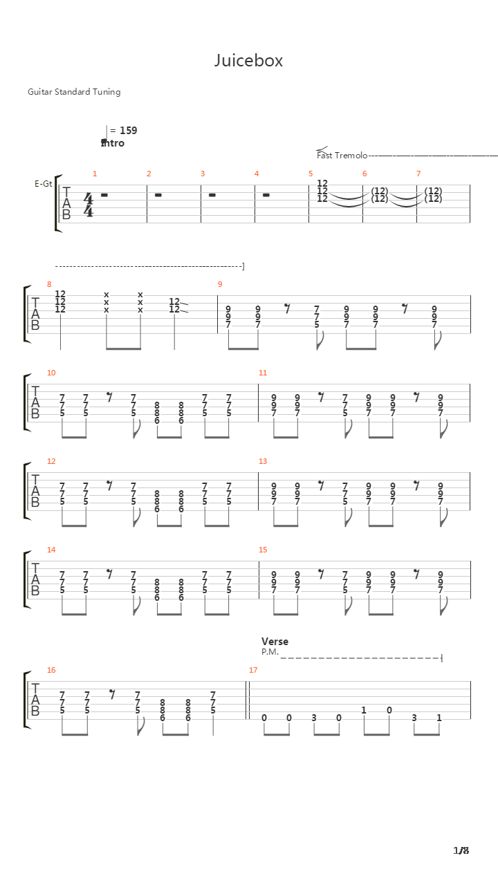 Juice Box吉他谱