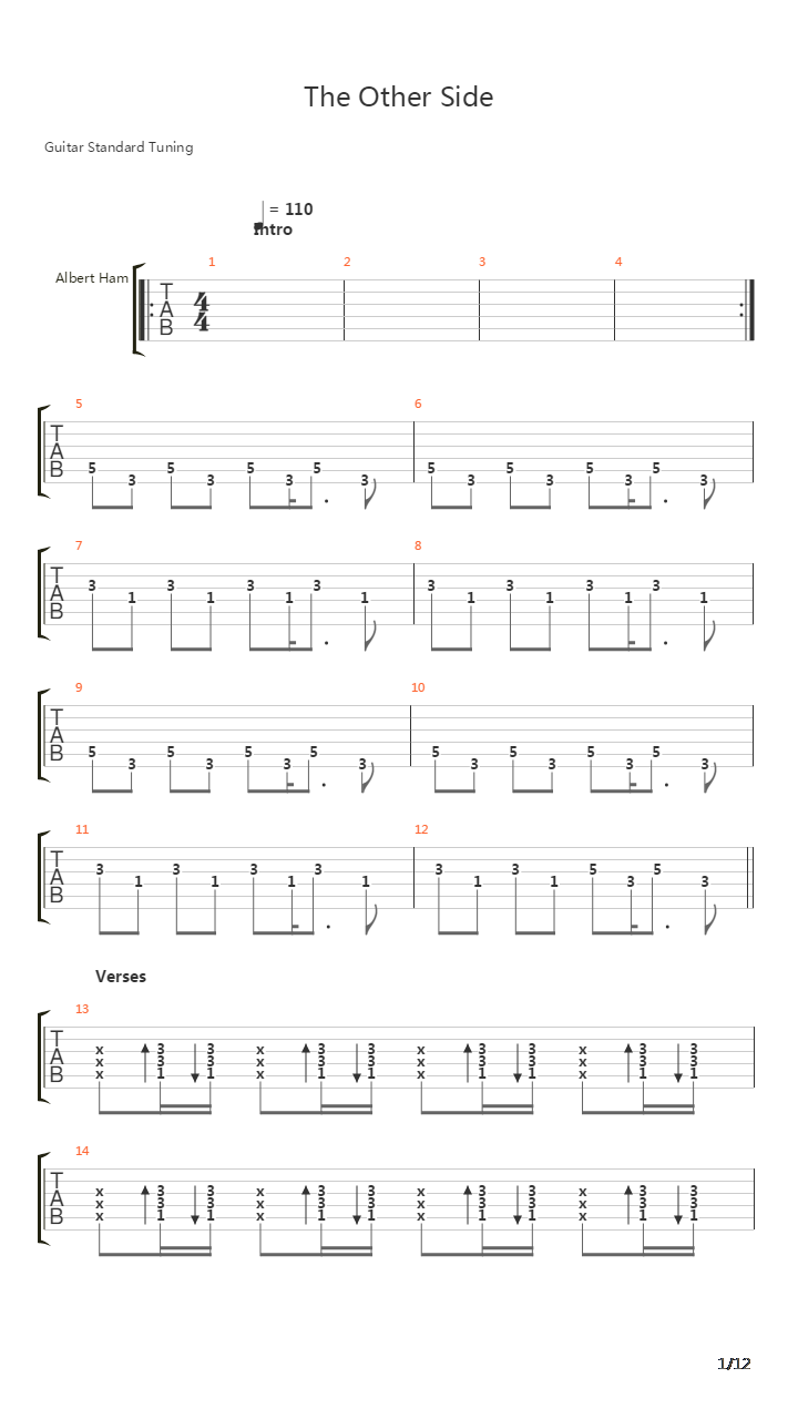 Other Side吉他谱