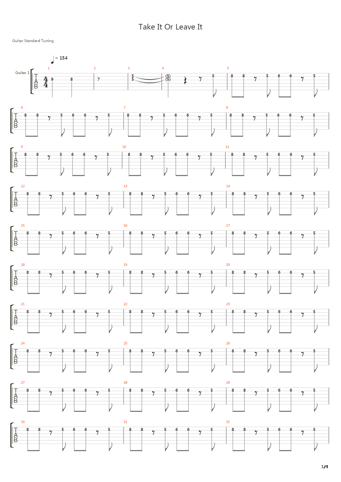 Take It Or Leave It吉他谱