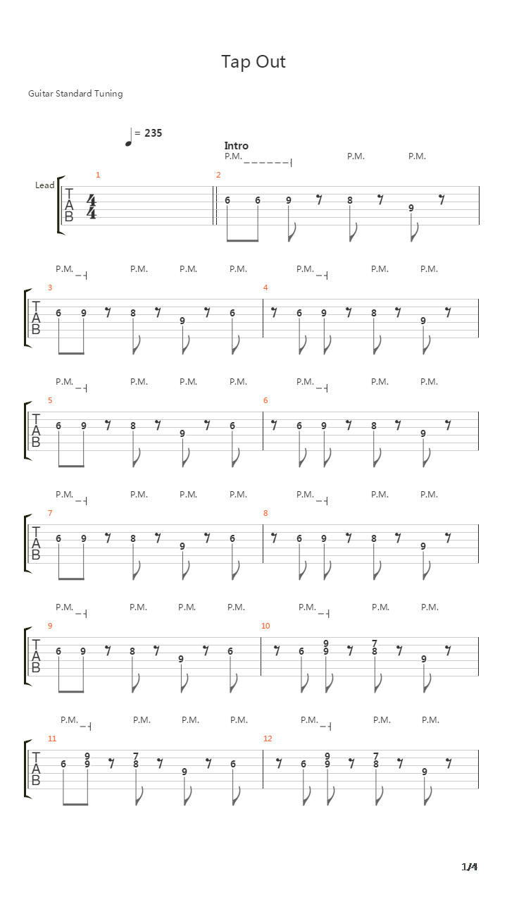Tap Out吉他谱