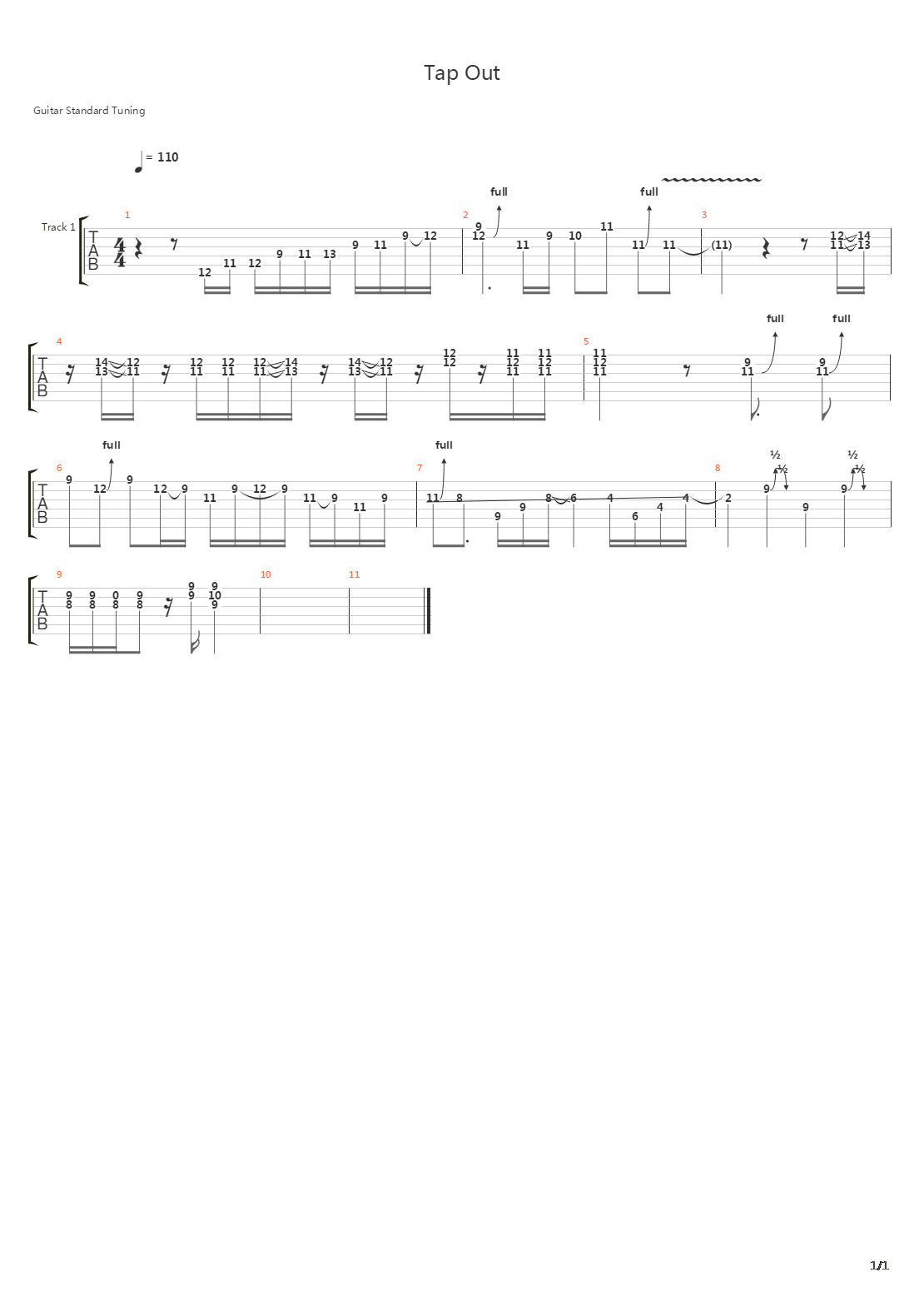 Tap Out吉他谱