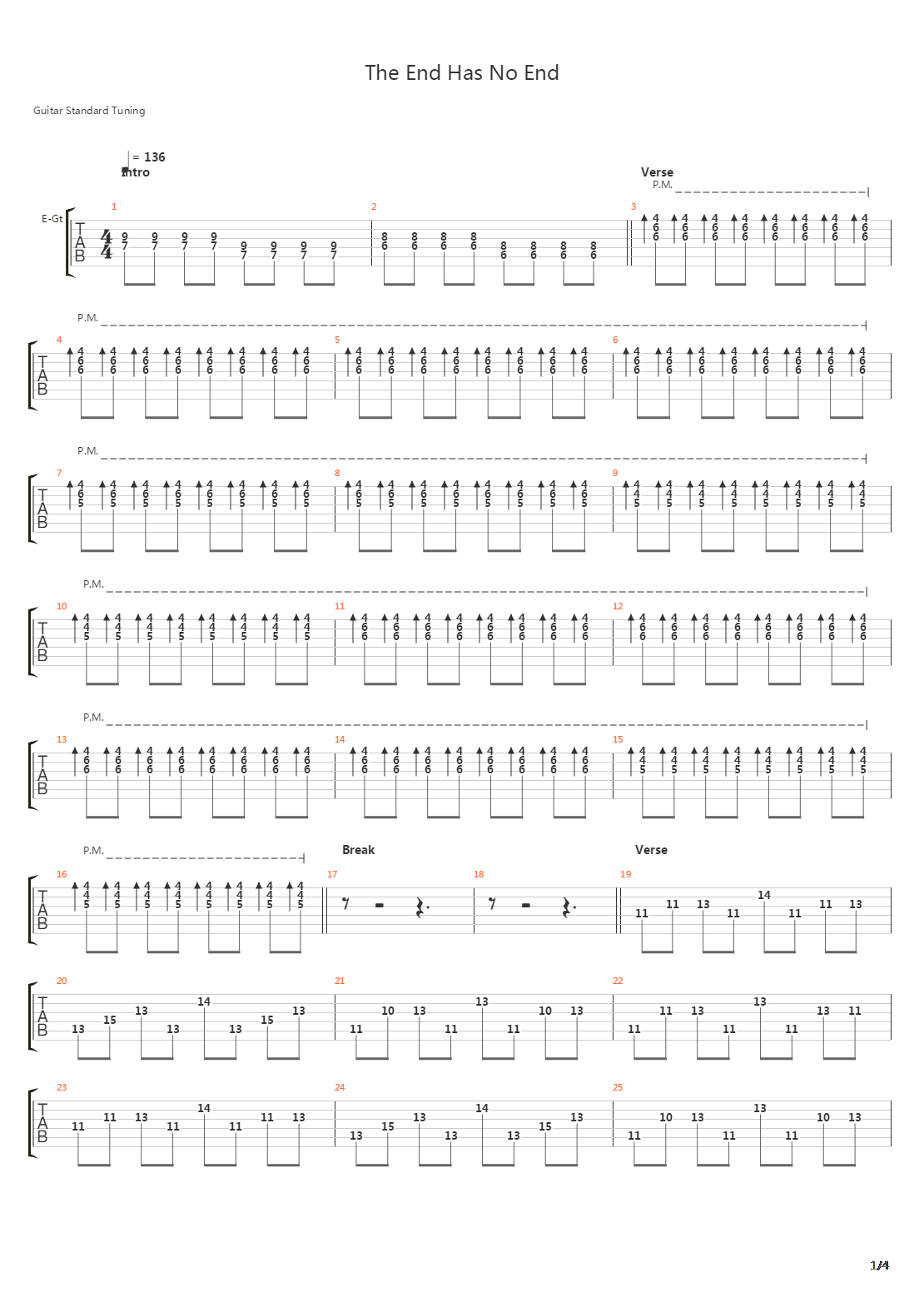 The End Has No End吉他谱