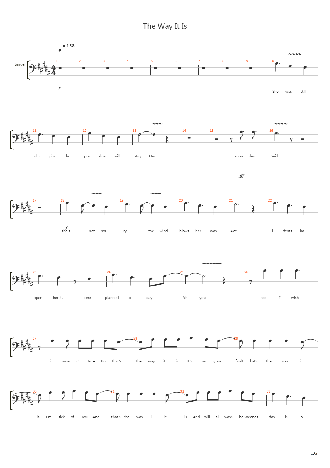The Way It Is吉他谱