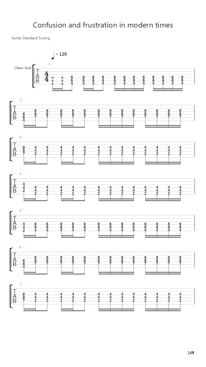 Confusion And Frustration In Modern Times吉他谱