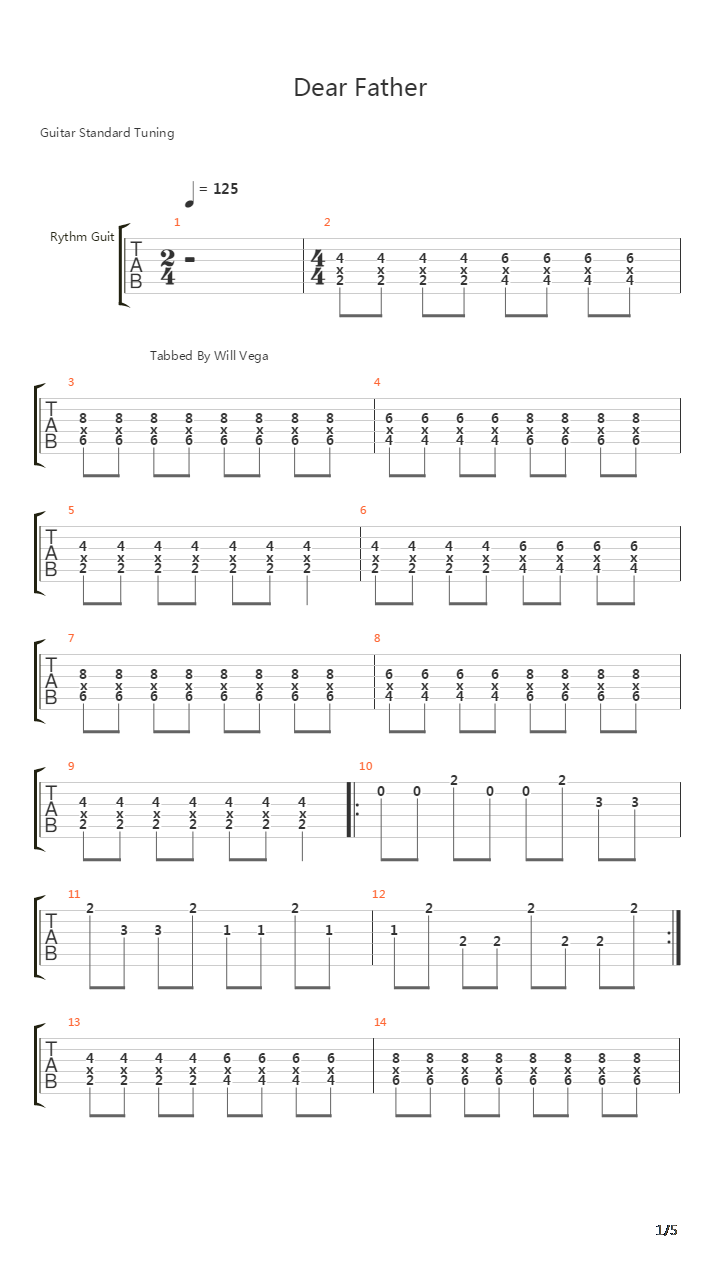 Dear Father吉他谱