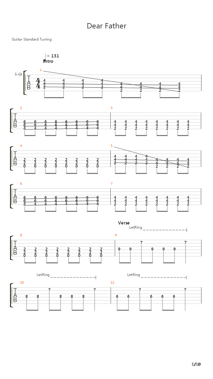Dear Father吉他谱