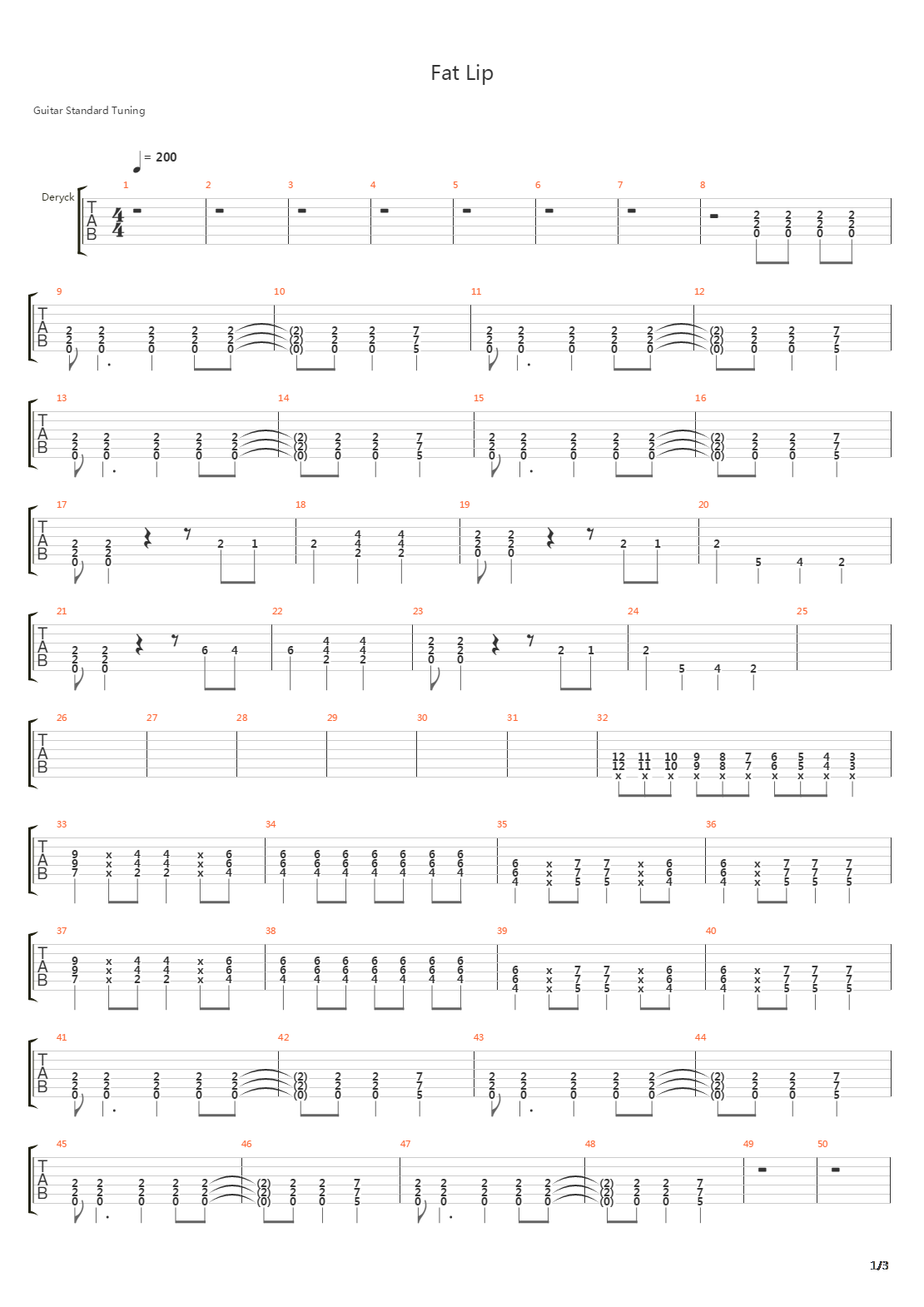 Fat Lip吉他谱