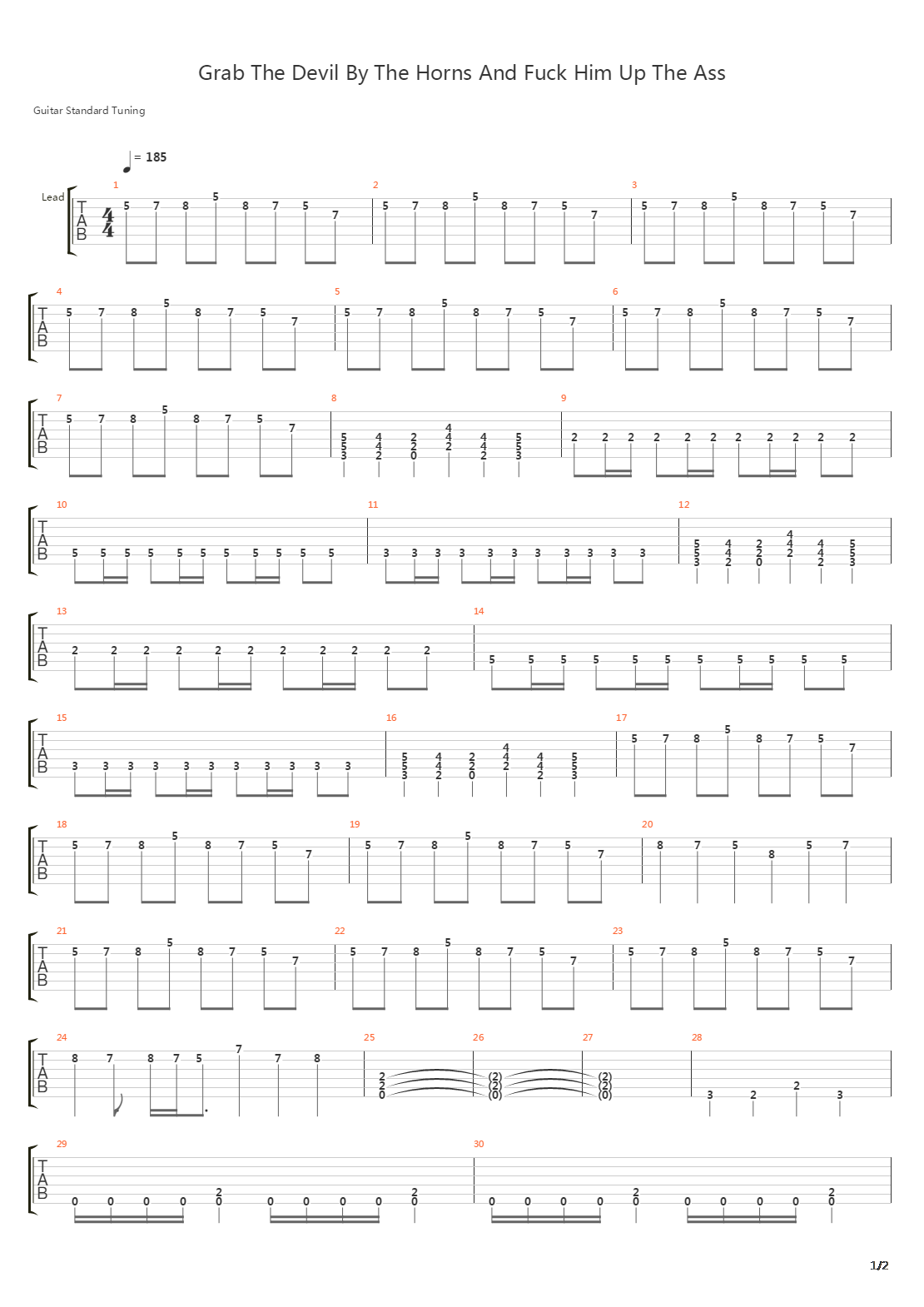 Grab The Devil By The Horns吉他谱