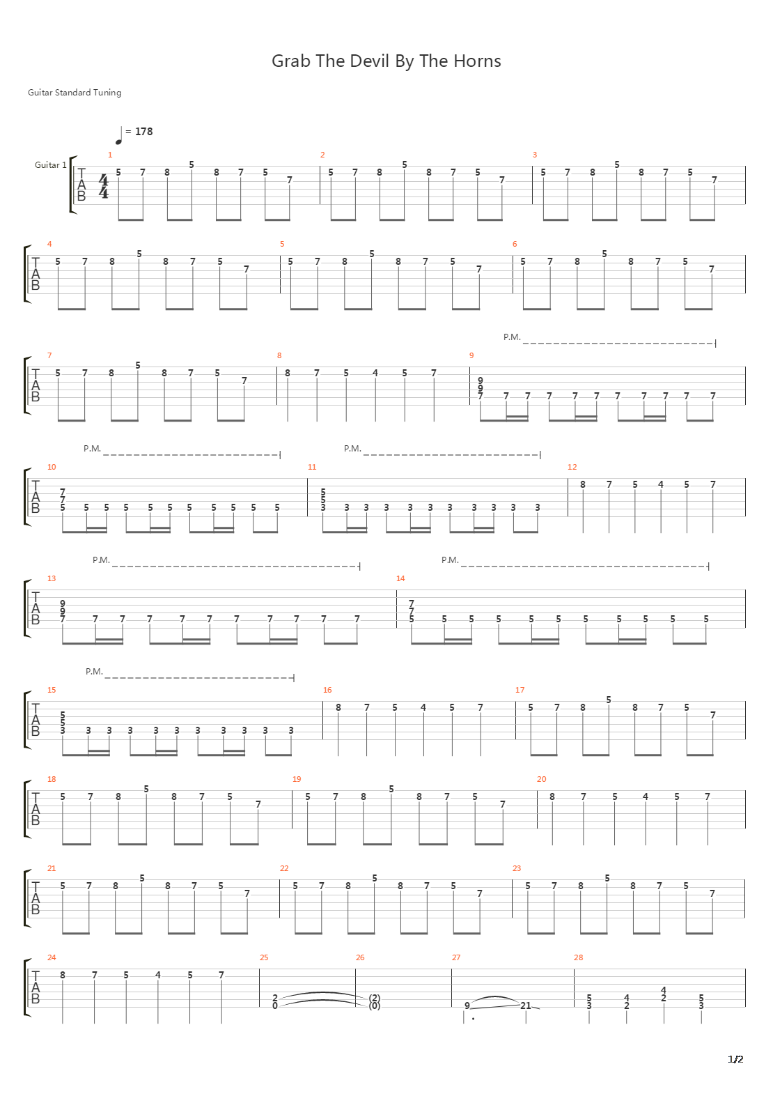 Grab The Devil By The Horns吉他谱