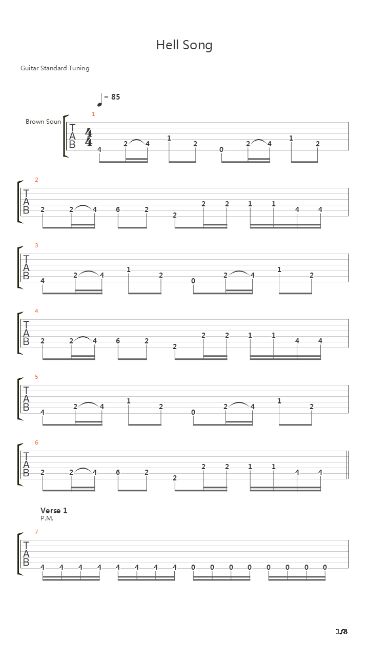Hell Song吉他谱
