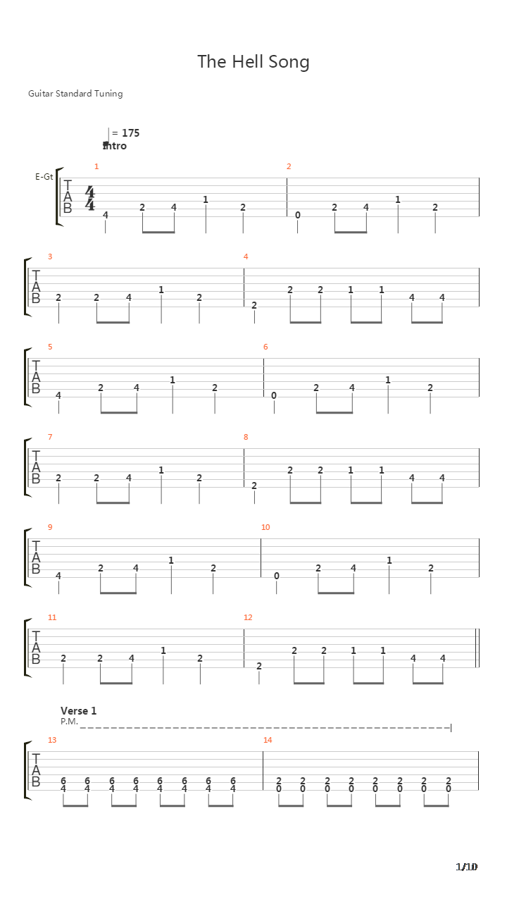Hell Song吉他谱