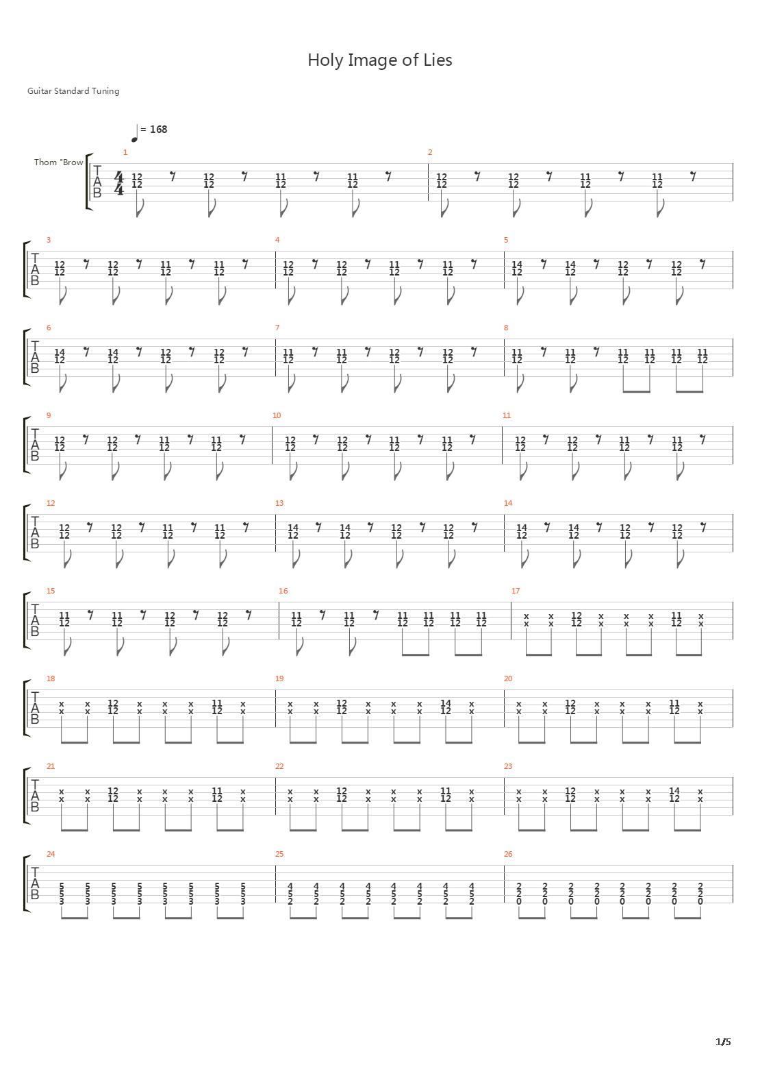 Holy Image Of Lies吉他谱