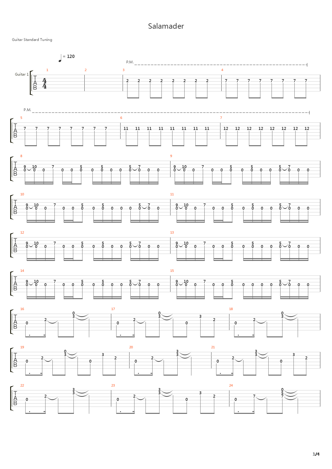 Salamander吉他谱