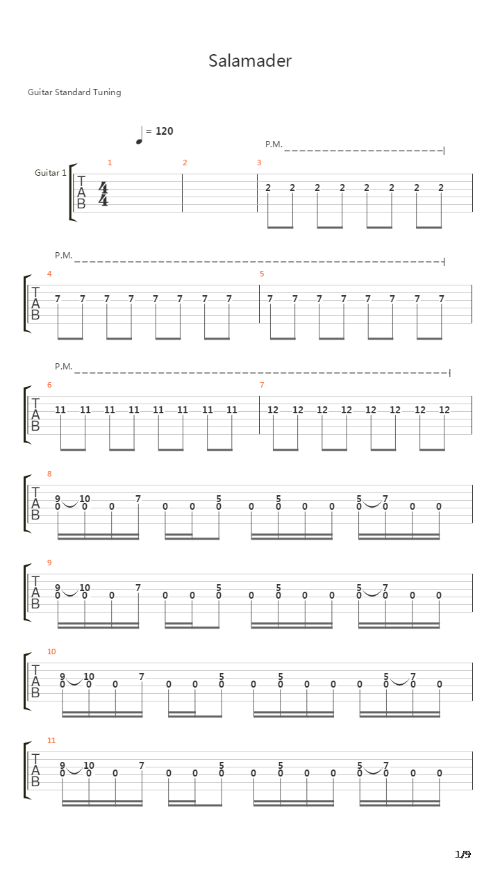 Salamander吉他谱