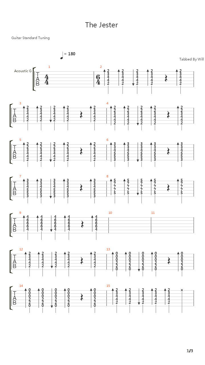 Jester吉他谱