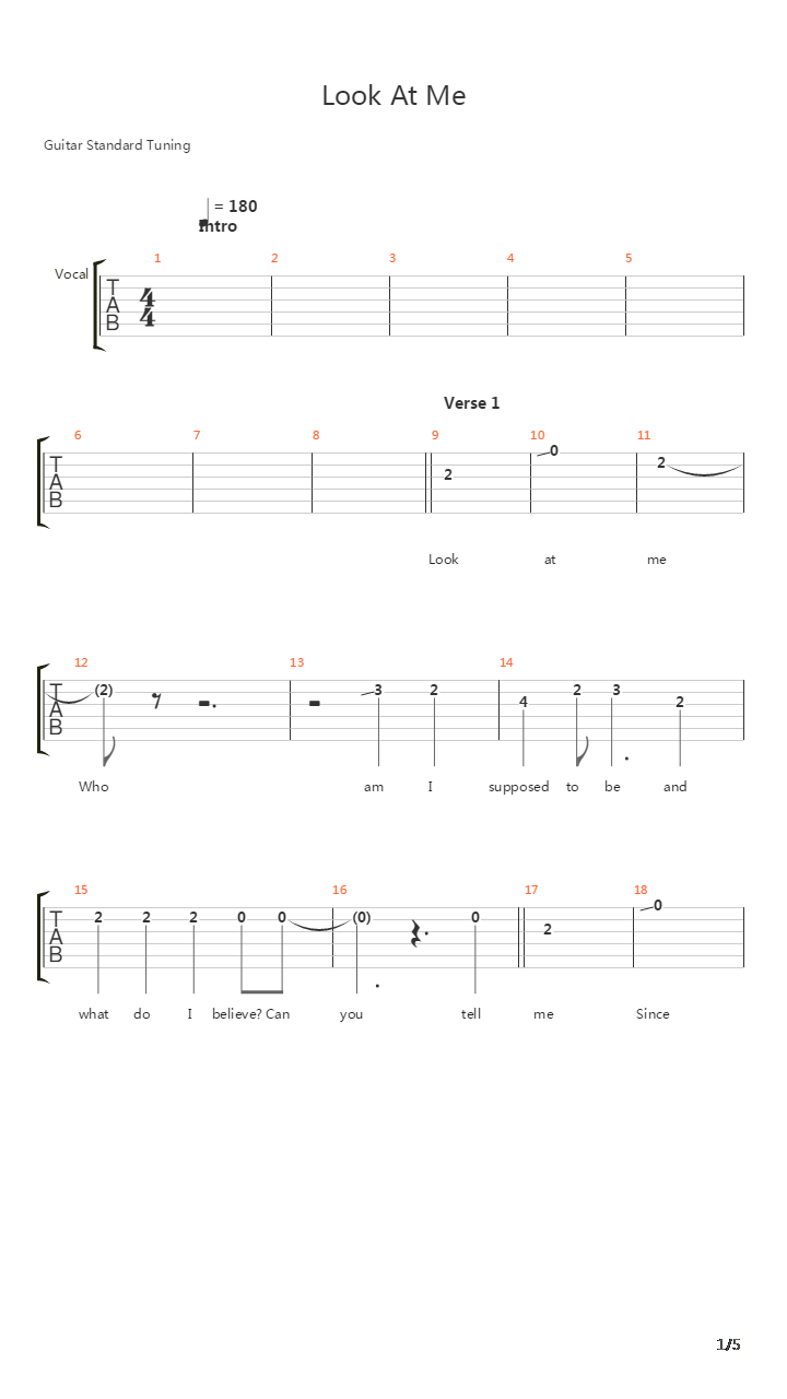 Look At Me吉他谱
