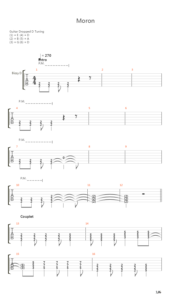 Moron吉他谱