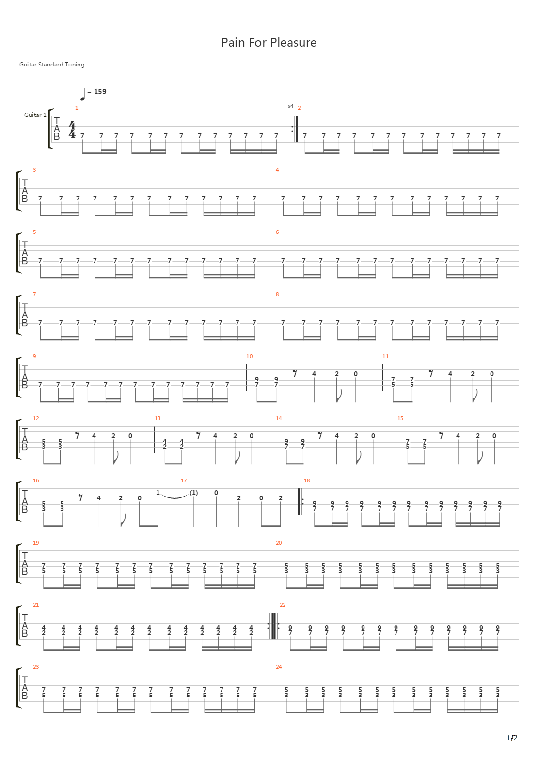 Pain For Pleasure吉他谱
