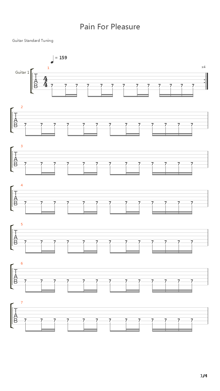 Pain For Pleasure吉他谱