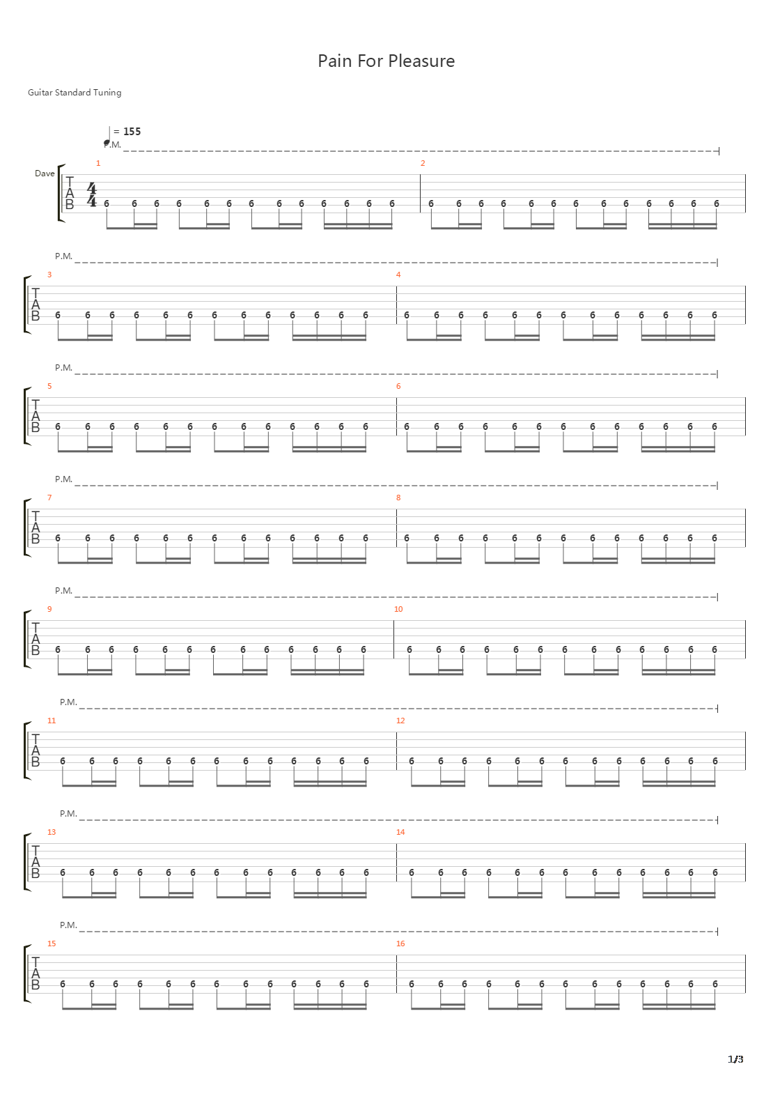 Pain For Pleasure吉他谱