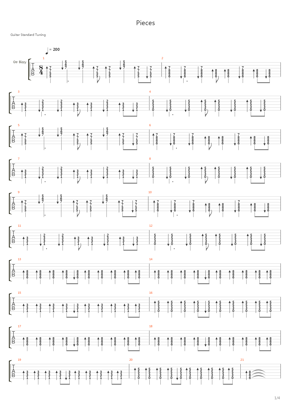 Pieces吉他谱