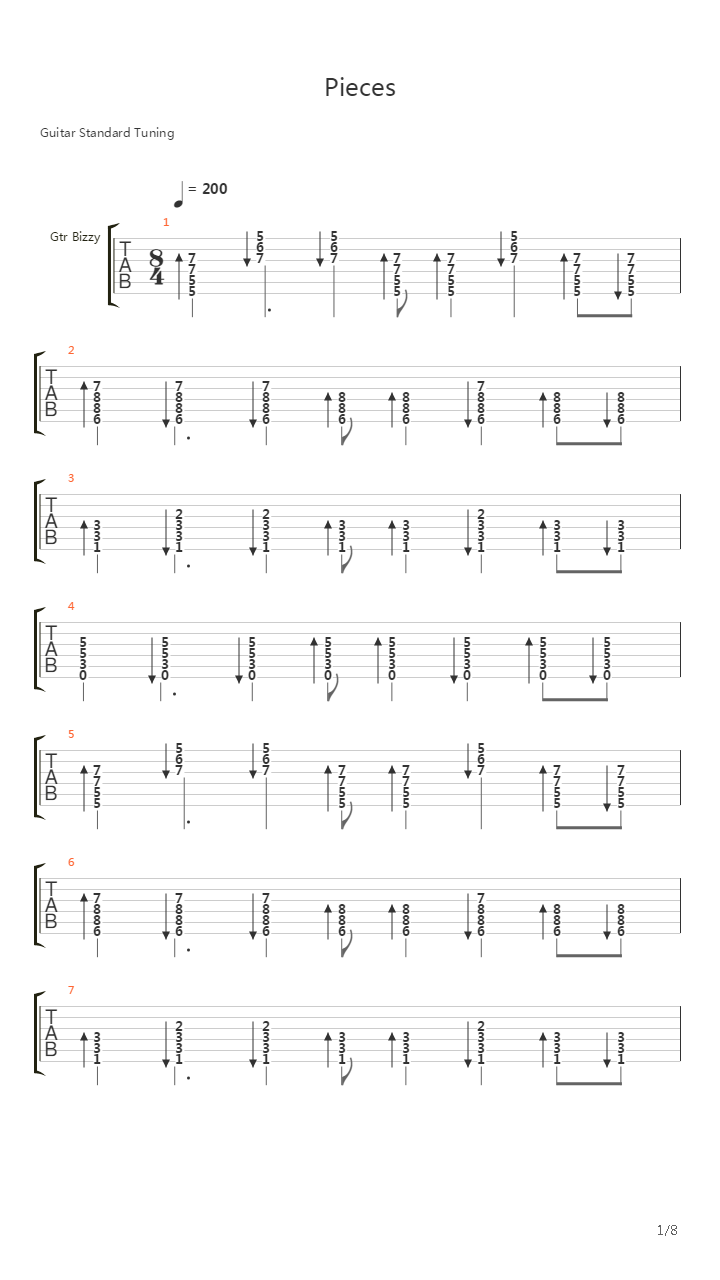 Pieces吉他谱