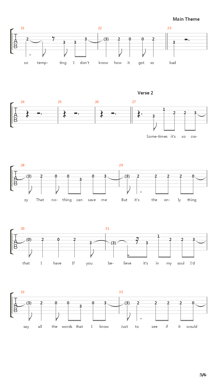 Pieces吉他谱