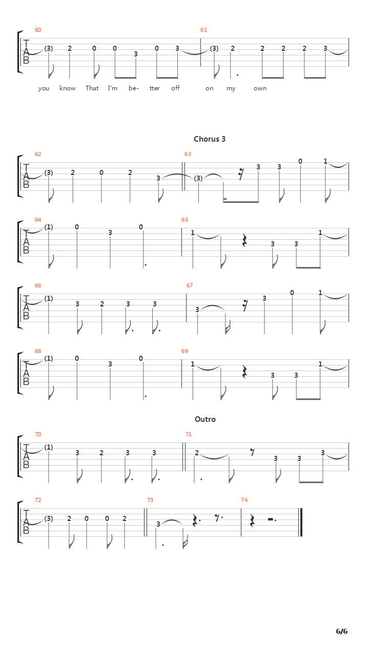 Pieces吉他谱