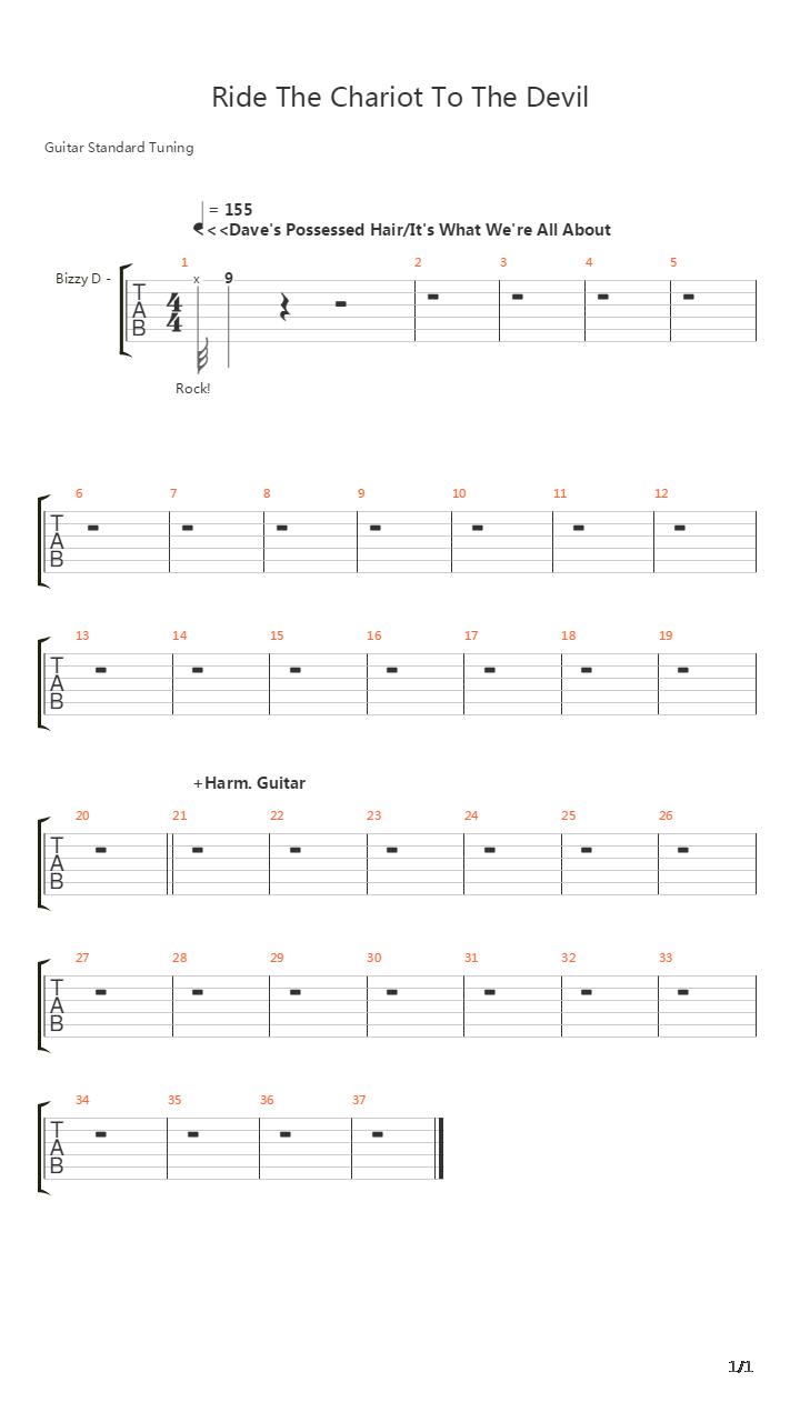 Ride The Chariot To The Devil吉他谱