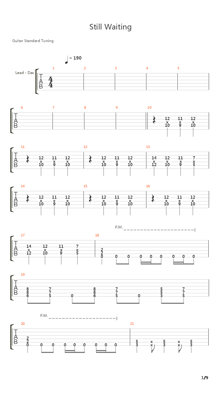 Still Waiting吉他谱