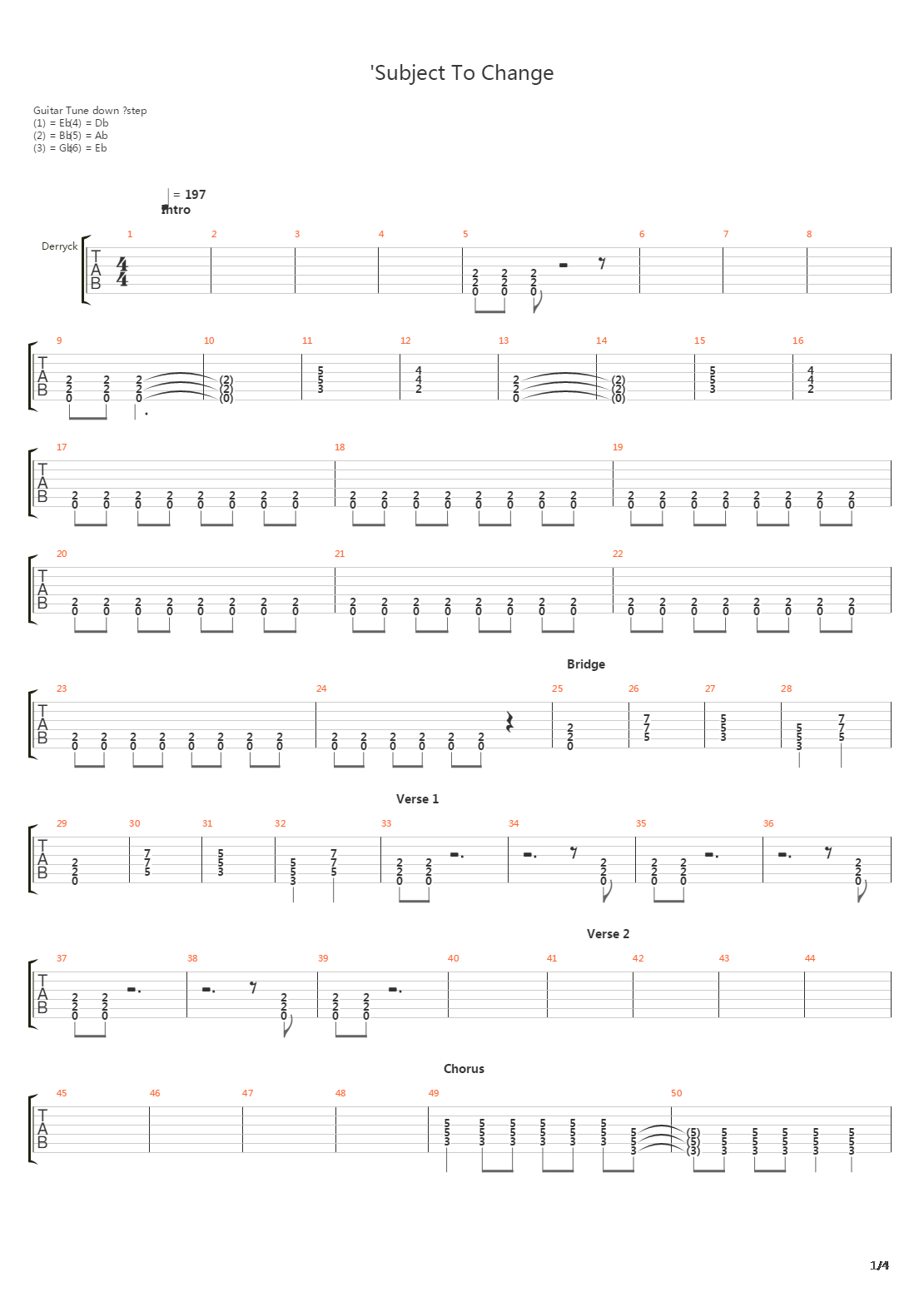 Subject To Change吉他谱