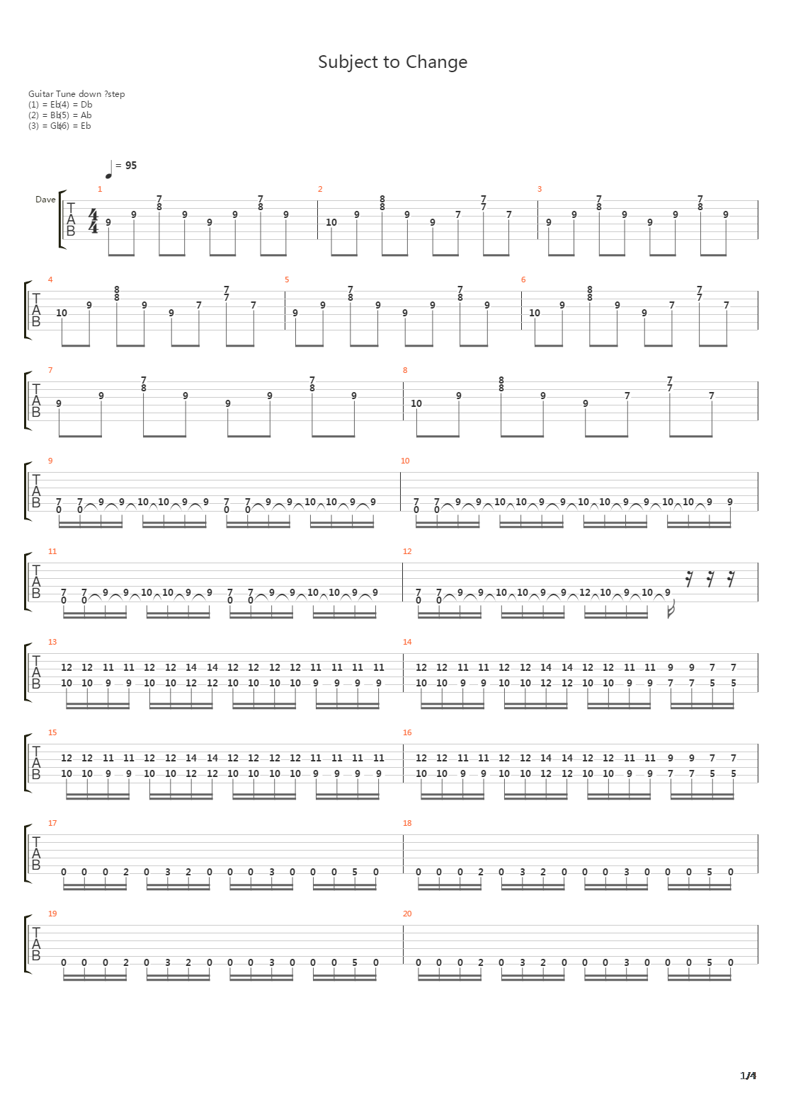 Subject To Change吉他谱