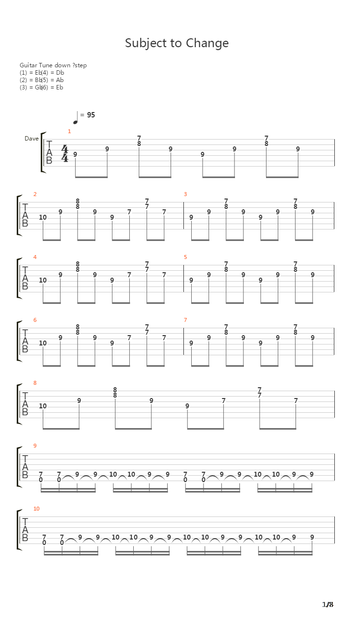 Subject To Change吉他谱