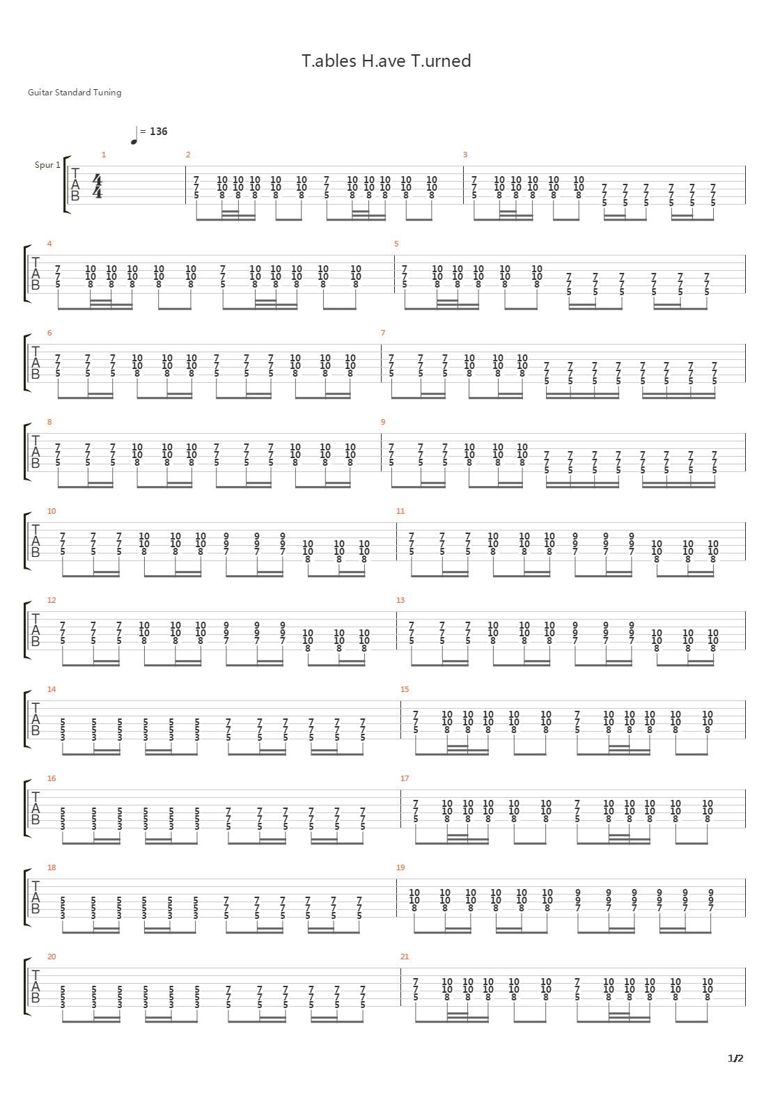 Tables Have Turned Tht吉他谱