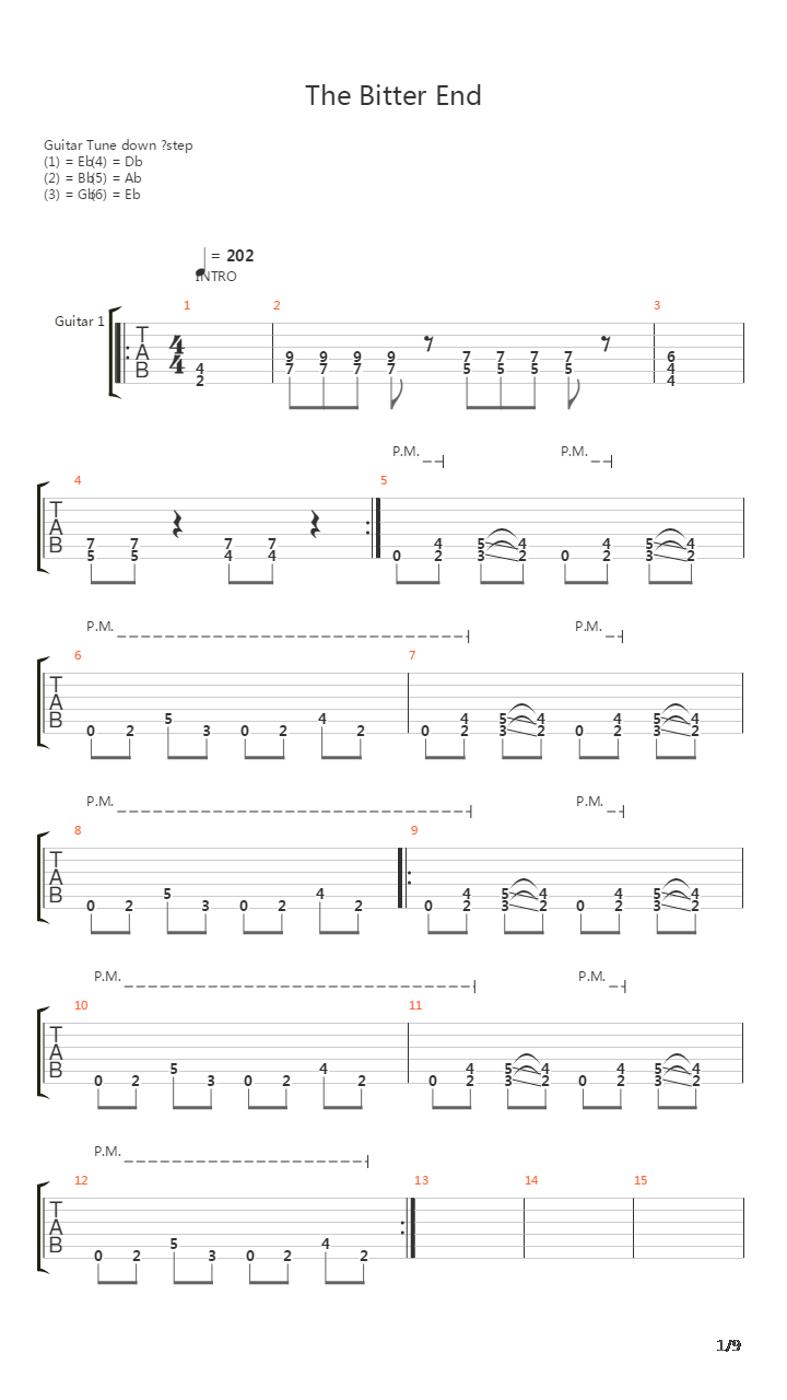 The Bitter End吉他谱