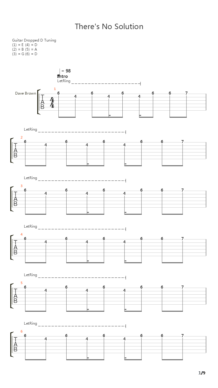 Theres No Solution吉他谱