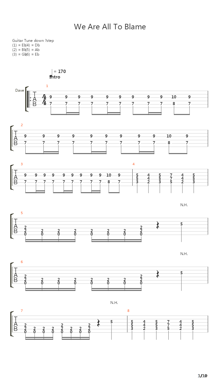 We Are All To Blame吉他谱