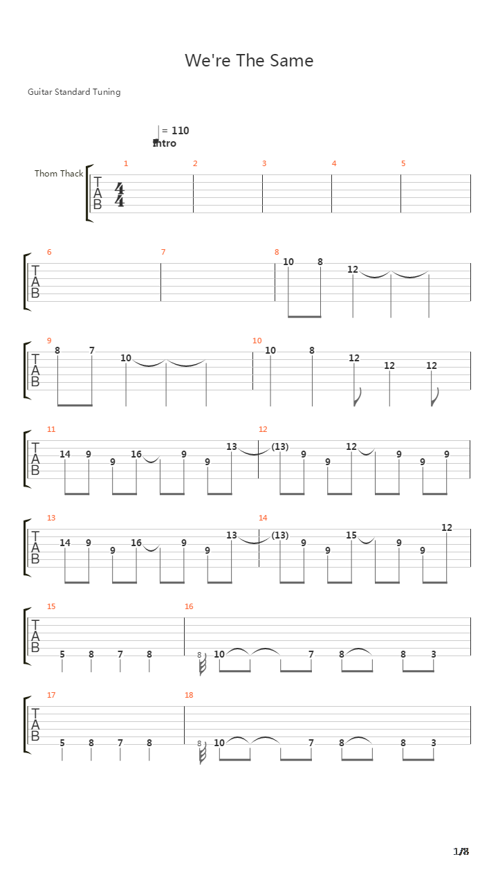 Were The Same吉他谱