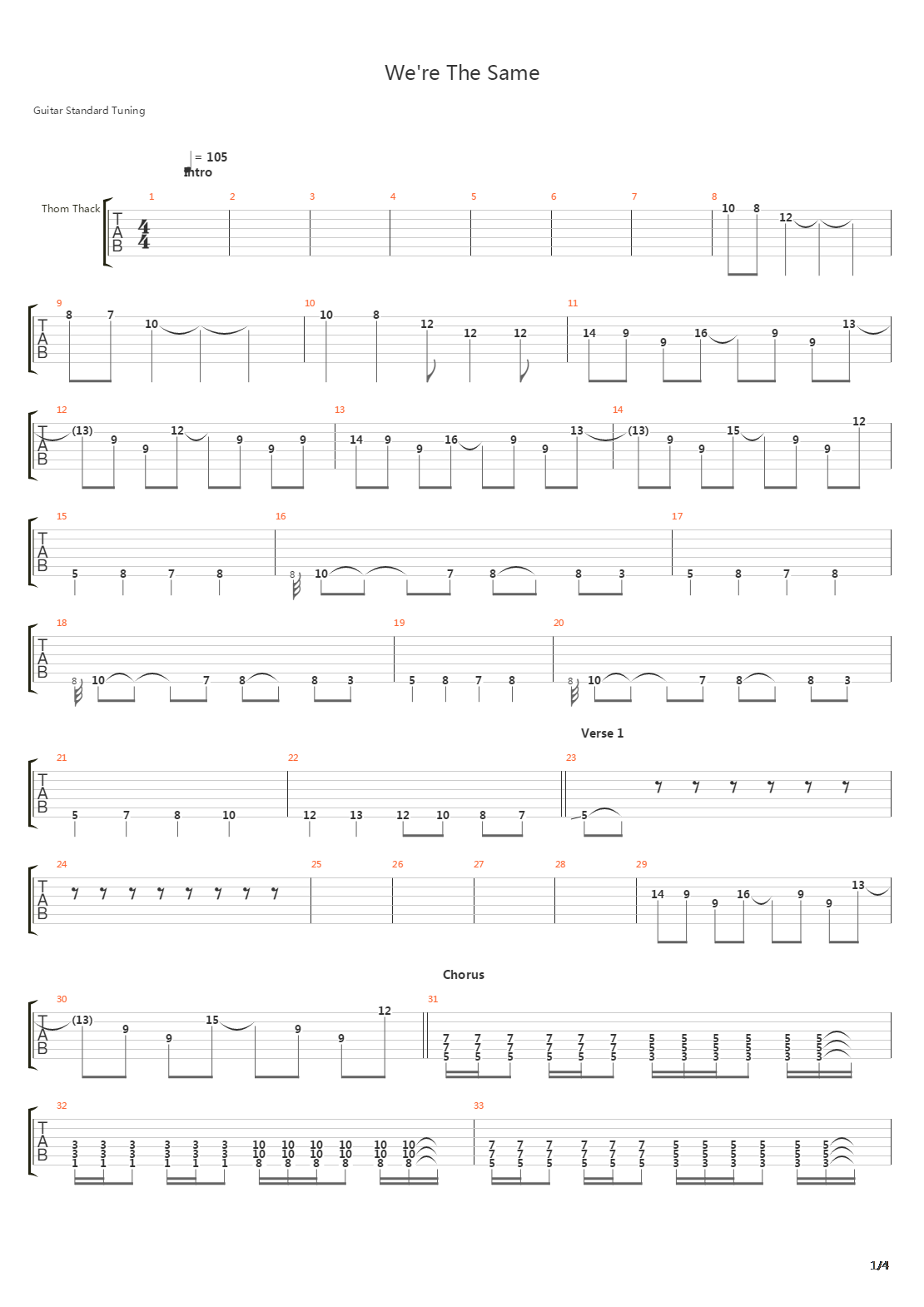 Were The Same吉他谱