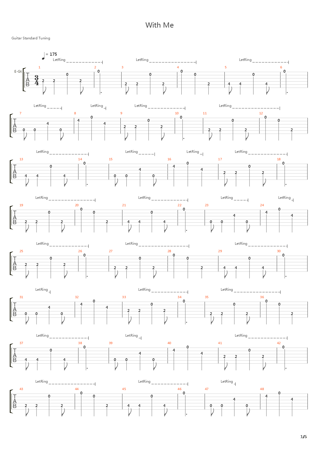 With Me吉他谱